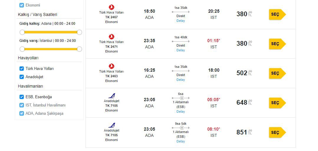 THY ve Anadolujet biletleri el yakıyor