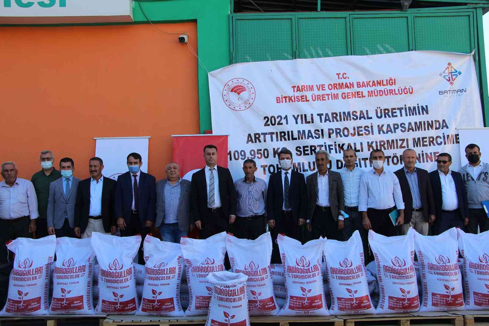 Batman’da çiftçilere mercimek tohumu dağıtıldı