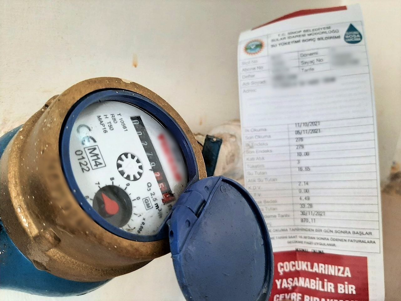 Sinop’ta 3 yıl sonra suya yüzde 20 zam