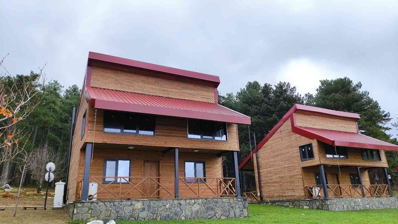 (Özel)  Yayladaki bungalov evlerin yılbaşı rezervasyonları aylar öncesinden doldu