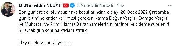Vergi ödemelerinin süreleri ay sonuna kadar uzatıldı