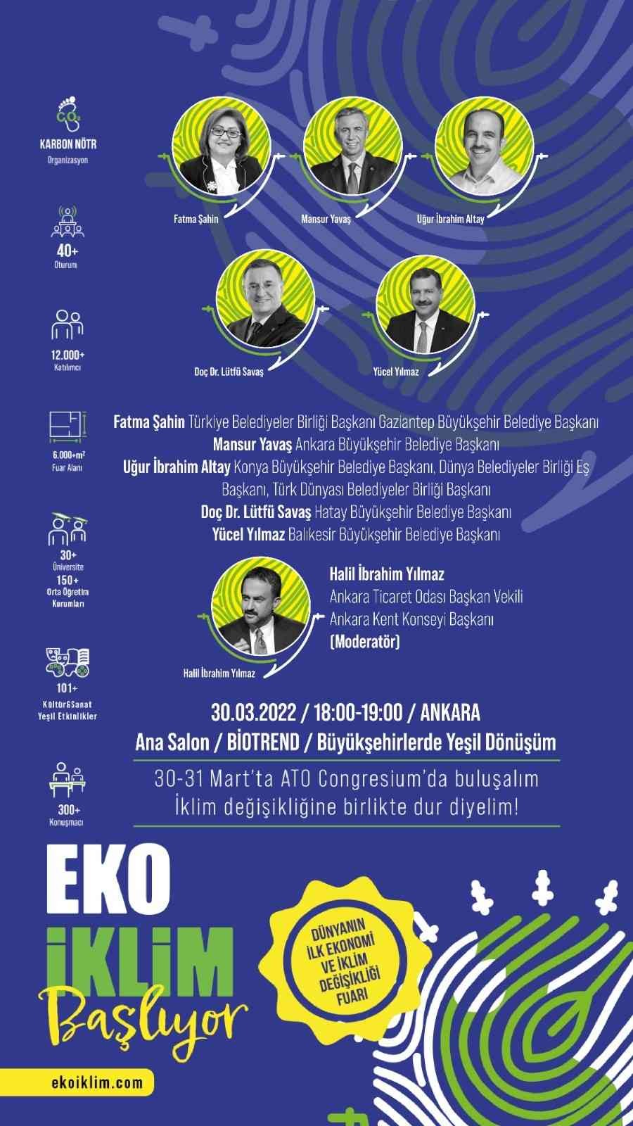 5 büyükşehir EKO İKLİM Zirvesi’nde buluşacak